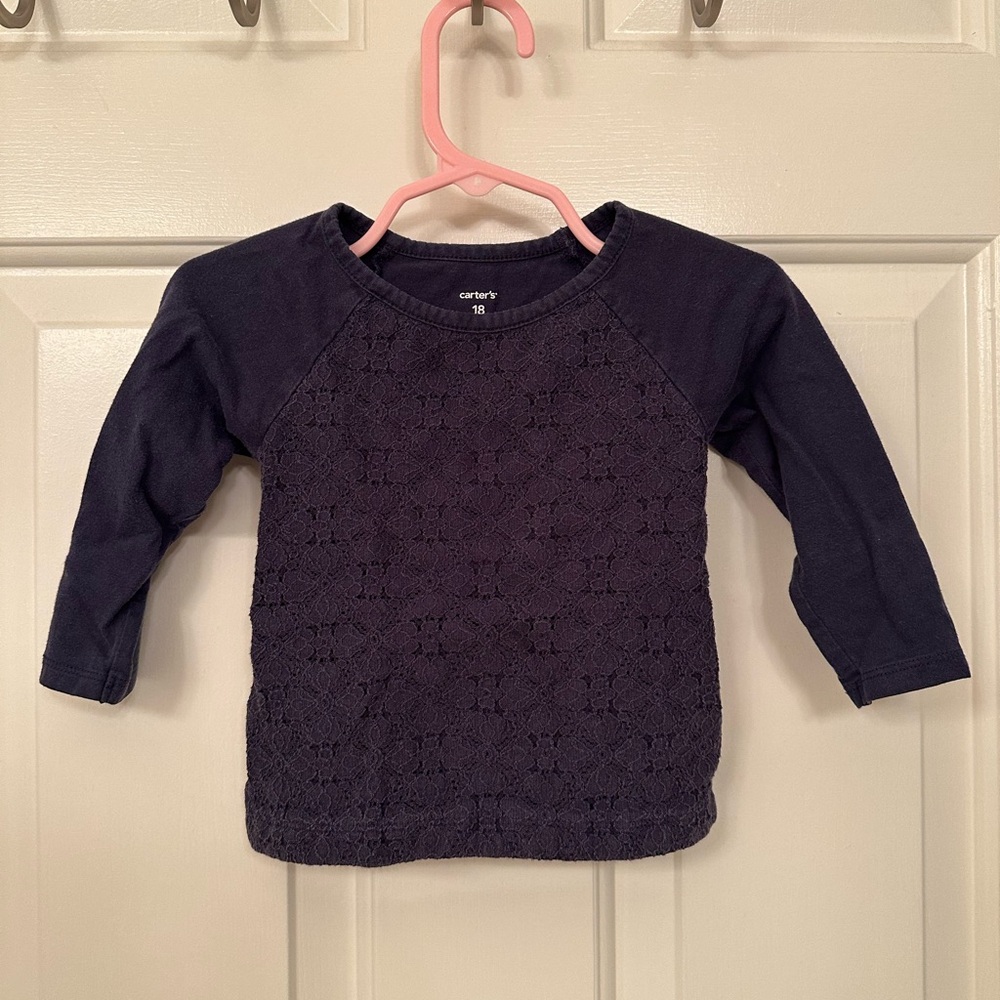 Carter's Blue Long Sleeve Tee Classic Design